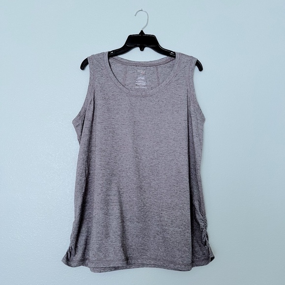 Danskin Now Charcoal Grey Heather Loose Fit Dri More Racerback Tank Top - Picture 1 of 3